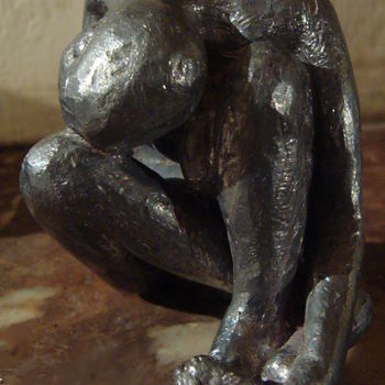 Sculpture titled "femme-en-foetus.jpg" by Pierre Paul Parmentier, Original Artwork, Metals