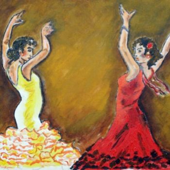 Pintura titulada "Spanish dancers." por Ppvillegas, Obra de arte original, Oleo