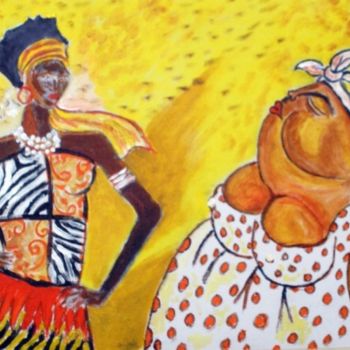 Peinture intitulée "Contraste africano" par Ppvillegas, Œuvre d'art originale, Huile
