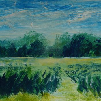 Painting titled "Meadow" by Pracha Yindee, Original Artwork, Acrylic