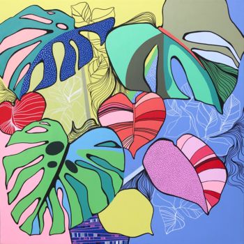 Malerei mit dem Titel "Summer Vibes" von Iulia Pracsiu, Original-Kunstwerk, Acryl