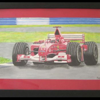 Pintura titulada "F1 Michael Schumach…" por Pradeep Kumar, Obra de arte original, Acuarela