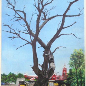 Pintura titulada "Lone Tree" por Pradeep Kumar, Obra de arte original