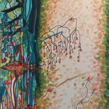 Картина под названием "Crayon, feutres à a…" - Anne Duchemin, Подлинное произведение искусства, Маркер Установлен на картон