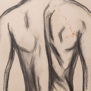 Painting titled "Body study of male…" by Rita Pranca, Original Artwork, Chalk