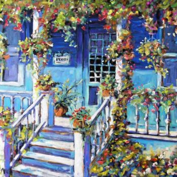 Pintura titulada "Fleurs sur le porch…" por Prankearts, Obra de arte original, Oleo