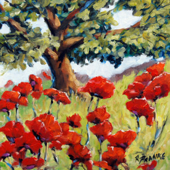 Painting titled "poppies-in-the-sun-…" by Prankearts, Original Artwork, Oil