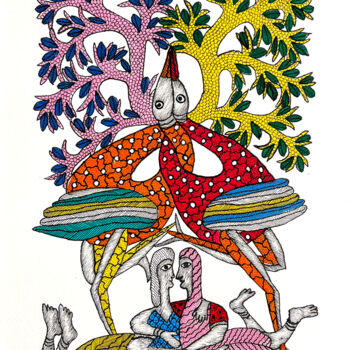 Pintura titulada "Tree Of Life 05" por Prasad Singh Kushram, Obra de arte original, Acrílico