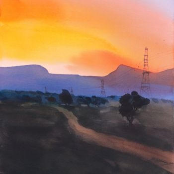 绘画 标题为“Breaking dawn” 由Prashant Prabhu, 原创艺术品, 水彩
