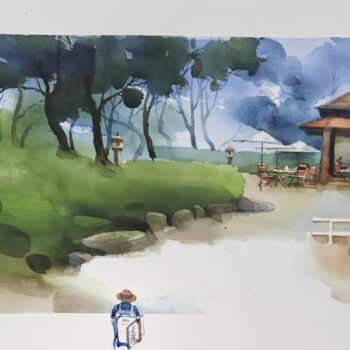 Painting titled "Which smell_ coffee…" by Prashant Prabhu, Original Artwork, Watercolor
