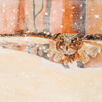 Pintura titulada "Winter flight" por Gregor Pratneker, Obra de arte original, Oleo