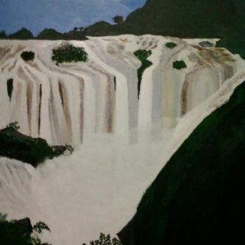 Painting titled "Waterfalls" by Pratyasha, Original Artwork, Oil