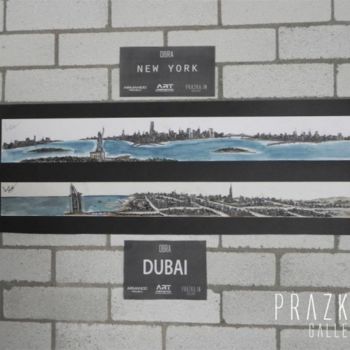 Malerei mit dem Titel "New York - Dubai -…" von Armando Prazka G, Original-Kunstwerk