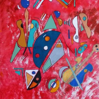 Peinture intitulée "La Musique" par James Presley, Œuvre d'art originale, Acrylique
