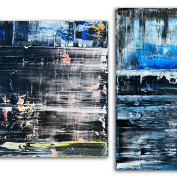绘画 标题为“Black and Blue” 由Preston M. Smith (PMS), 原创艺术品, 丙烯