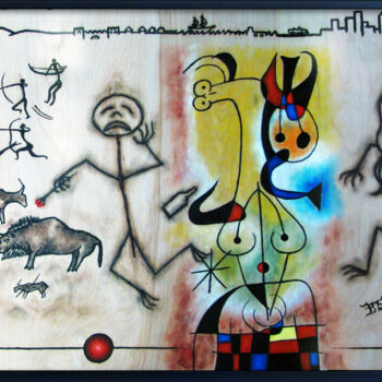 Картина под названием "It's Evolution Baby" - Preston M. Smith (PMS), Подлинное произведение искусства, Масло
