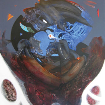 Malerei mit dem Titel "Luna (Lilith)" von Pribi, Original-Kunstwerk, Acryl