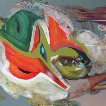 Malarstwo zatytułowany „RED FOX” autorstwa Pribi, Oryginalna praca, Akryl