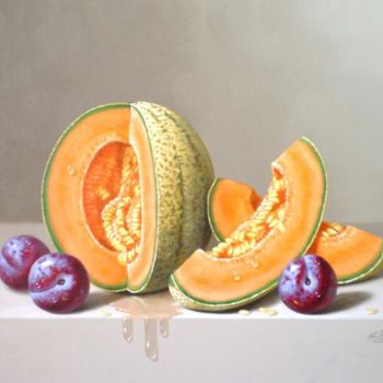 Schilderij getiteld "melon" door Prieto, Origineel Kunstwerk
