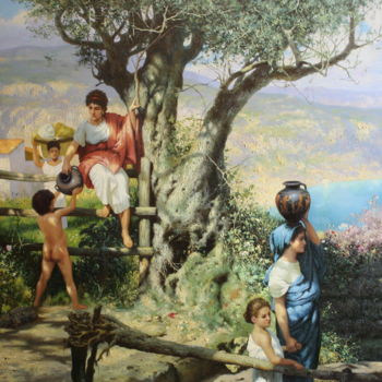 Painting titled "Rome. Village" by Vadim Prikota, Original Artwork