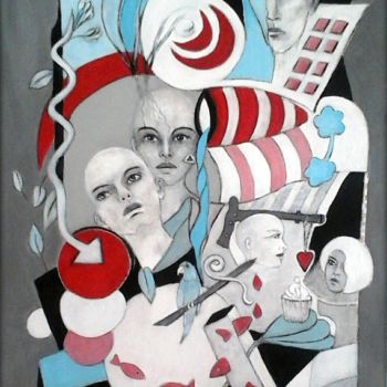 Malerei mit dem Titel "Surreal 48 (Chaosmo…" von Barbaram, Original-Kunstwerk, Acryl