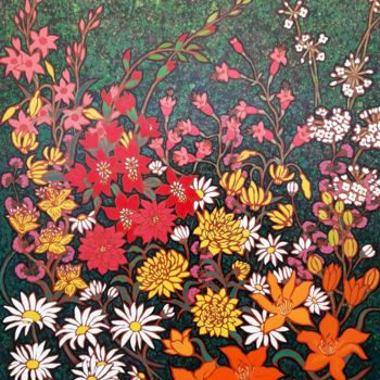 Peinture intitulée "Bouquet de fleurs 1" par Primavera Renard, Œuvre d'art originale, Huile