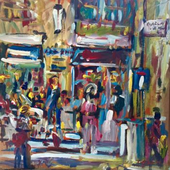 Painting titled "fiera di S Giuseppe…" by Primo Canepari, Original Artwork, Acrylic