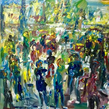 Painting titled "Passeggio  a Sassuo…" by Primo Canepari, Original Artwork, Acrylic