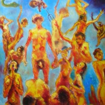 Malerei mit dem Titel "L'inferno" von Primo Canepari, Original-Kunstwerk, Öl