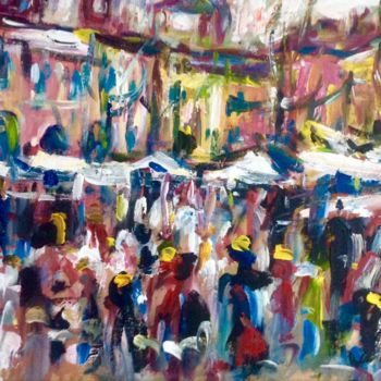 Painting titled "Mercato rionale" by Primo Canepari, Original Artwork, Acrylic