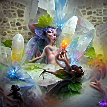 Digital Arts titled "The fairy's nest" by Prince Elros, Original Artwork, Digital Painting