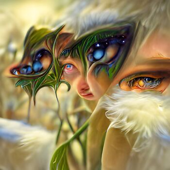 Arts numériques intitulée "eyes a faery winter" par Prince Elros, Œuvre d'art originale, Peinture numérique