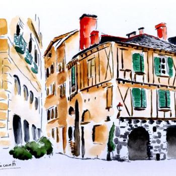 Painting titled "FIGEAC LOT PLACE CH…" by Princerretti, Original Artwork