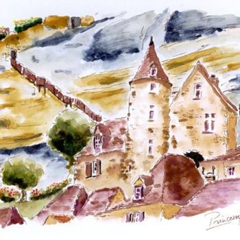 Painting titled "Dordogne La Roche G…" by Princerretti, Original Artwork