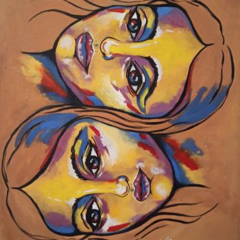 Malarstwo zatytułowany „Mother and Daughter” autorstwa Prinkle Mehta, Oryginalna praca, Akryl