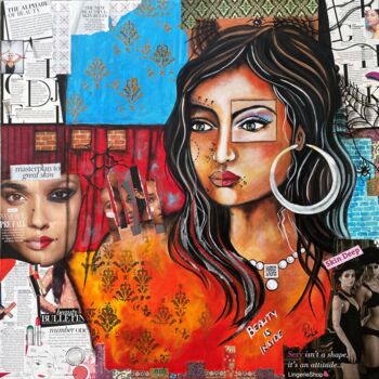 Malerei mit dem Titel "Skin Deep" von Prinkle Mehta, Original-Kunstwerk, Acryl