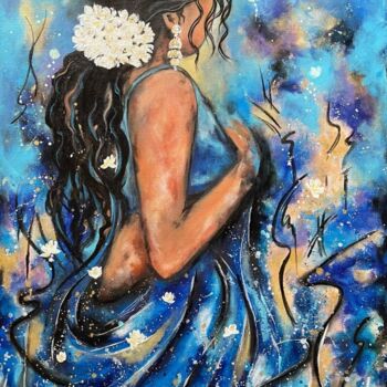Painting titled "Jasmine Serene" by Prinkle Mehta, Original Artwork, Acrylic