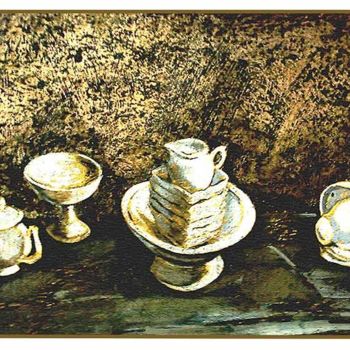 Malarstwo zatytułowany „White Dishes” autorstwa Mikhail Priorov, Oryginalna praca