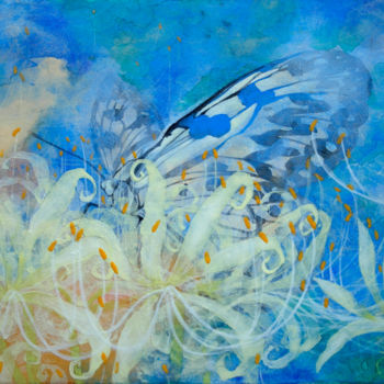 Painting titled "Ageha and White Hig…" by Priscilla Moore, Original Artwork, Pigments Mounted on Wood Panel