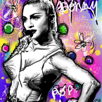Arte digitale intitolato "Madonna Peinture St…" da Priscilla Vettese, Opera d'arte originale, Pittura digitale