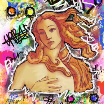 Painting titled "Pop Art Venus Urban…" by Priscilla Vettese, Original Artwork, Digital Painting