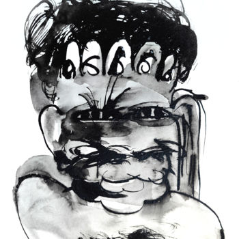 "Face12" başlıklı Tablo Pritam Priyalochan tarafından, Orijinal sanat, Mürekkep