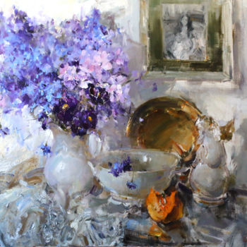 Malarstwo zatytułowany „Morning in  my Stud…” autorstwa Angelika Privalikhina, Oryginalna praca, Olej