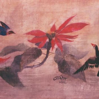 Painting titled "Winter" by Prodip Kumar Sengupta, Original Artwork, Watercolor