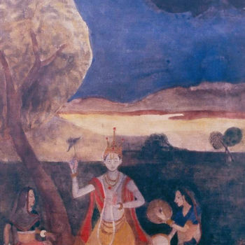 Painting titled "Megh Malhar" by Prodip Kumar Sengupta, Original Artwork, Watercolor
