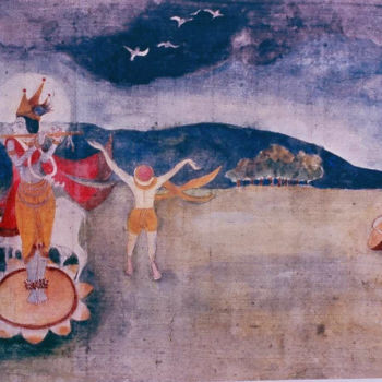 Painting titled "Sur Malhar" by Prodip Kumar Sengupta, Original Artwork, Watercolor
