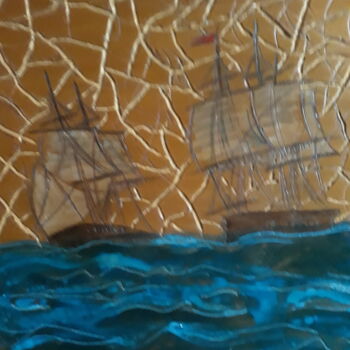 Pittura intitolato "Navigando" da Mary Sargent, Opera d'arte originale, Legno