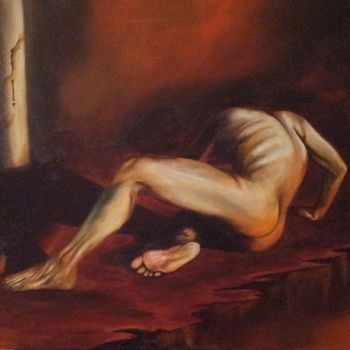 Pittura intitolato "sull-orlo-del-barat…" da Roberto Proietti, Opera d'arte originale, Olio