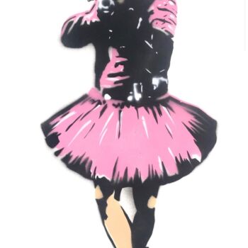 Drawing titled "Pink cop" by Canned, Original Artwork, Stencil