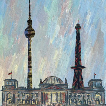 Digital Arts titled "Berlin - Monumente" by Horst Rosenberger, Original Artwork, Oil